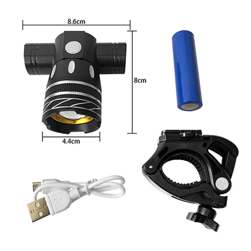 LED-Fahrradlicht-einstellen, wiederaufladbarer USB-Scheinwerfer, Taschenlampe, wasserdicht, zoombare Fahrradlampe, Z30, 15000LM, T6