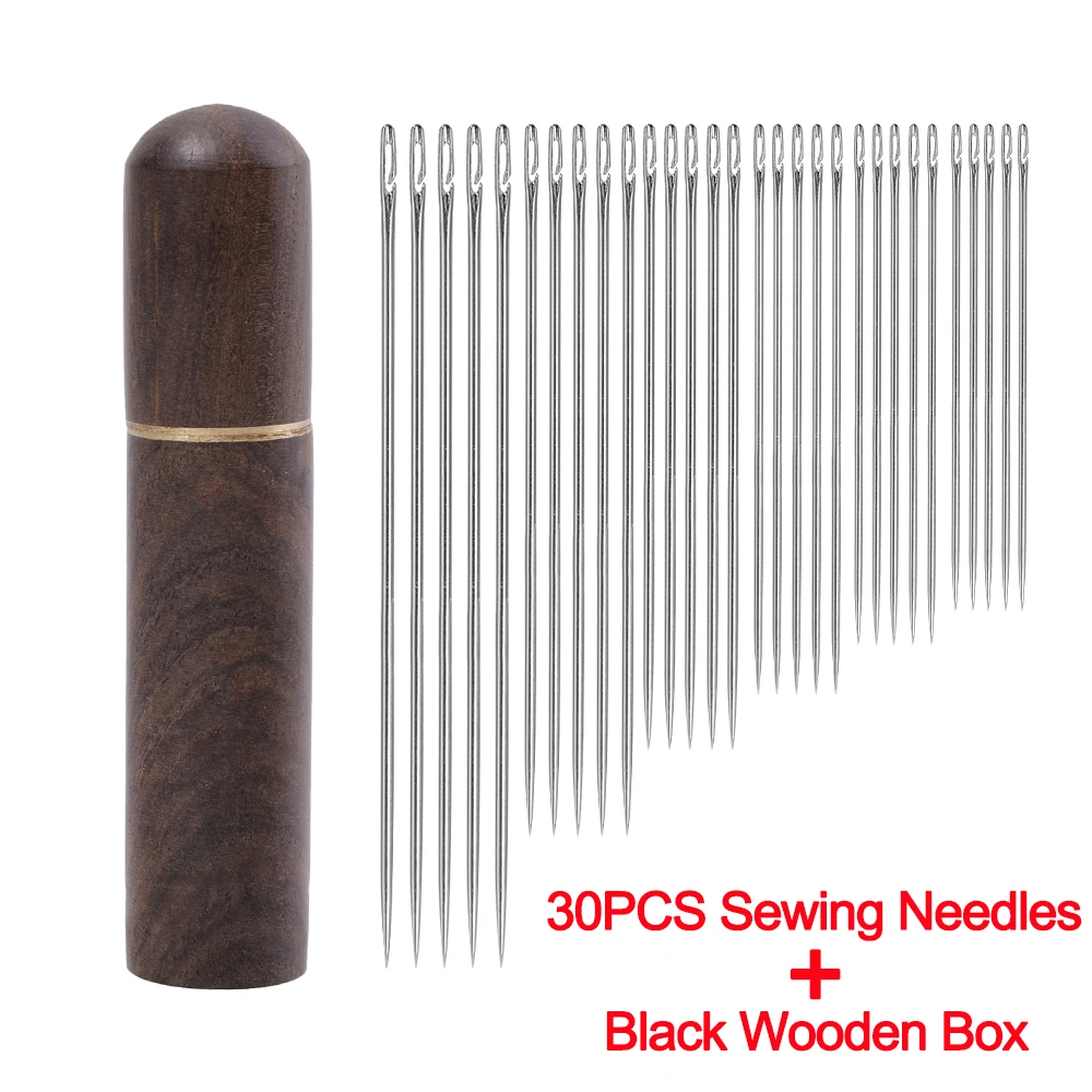 30/12Pcs Side Hole Blind Sewing Needles Stainless Steel Elderly Self Threading Needles Household DIY Beading Threading Needle: WHITE