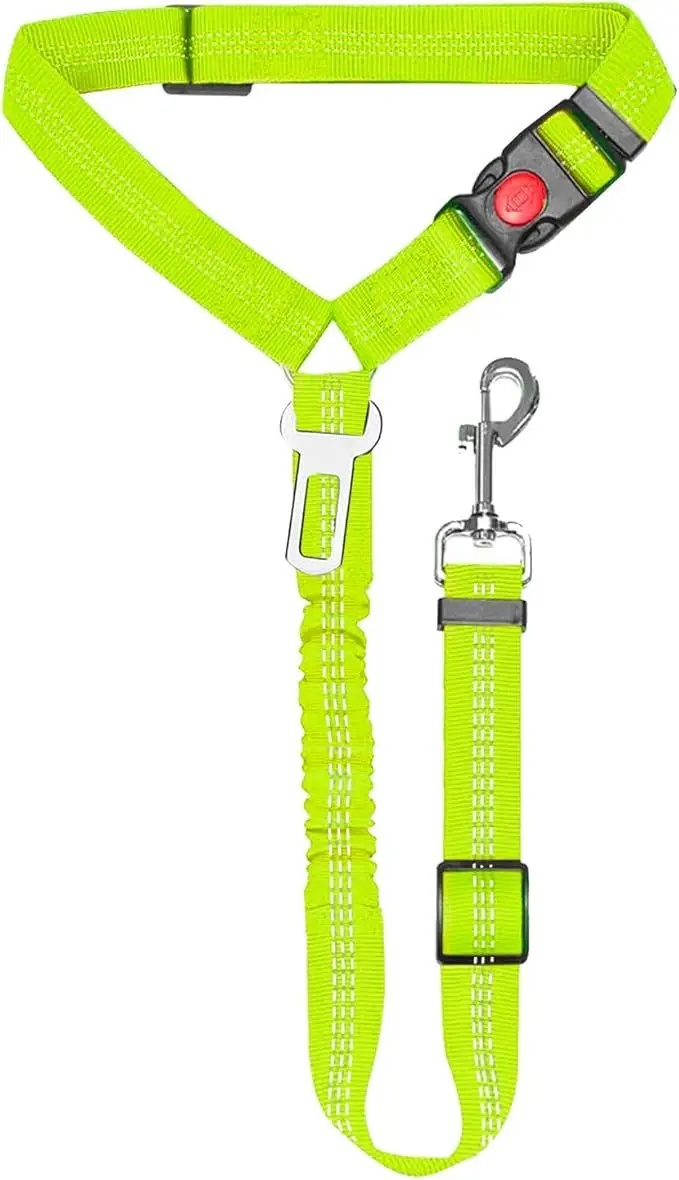 Metal Buckle Dog Leash Retractable Safety Belt Pet Collar Car Mounted Dog Rope Gold Buckle Dog Dog Leash Home Supplies: green