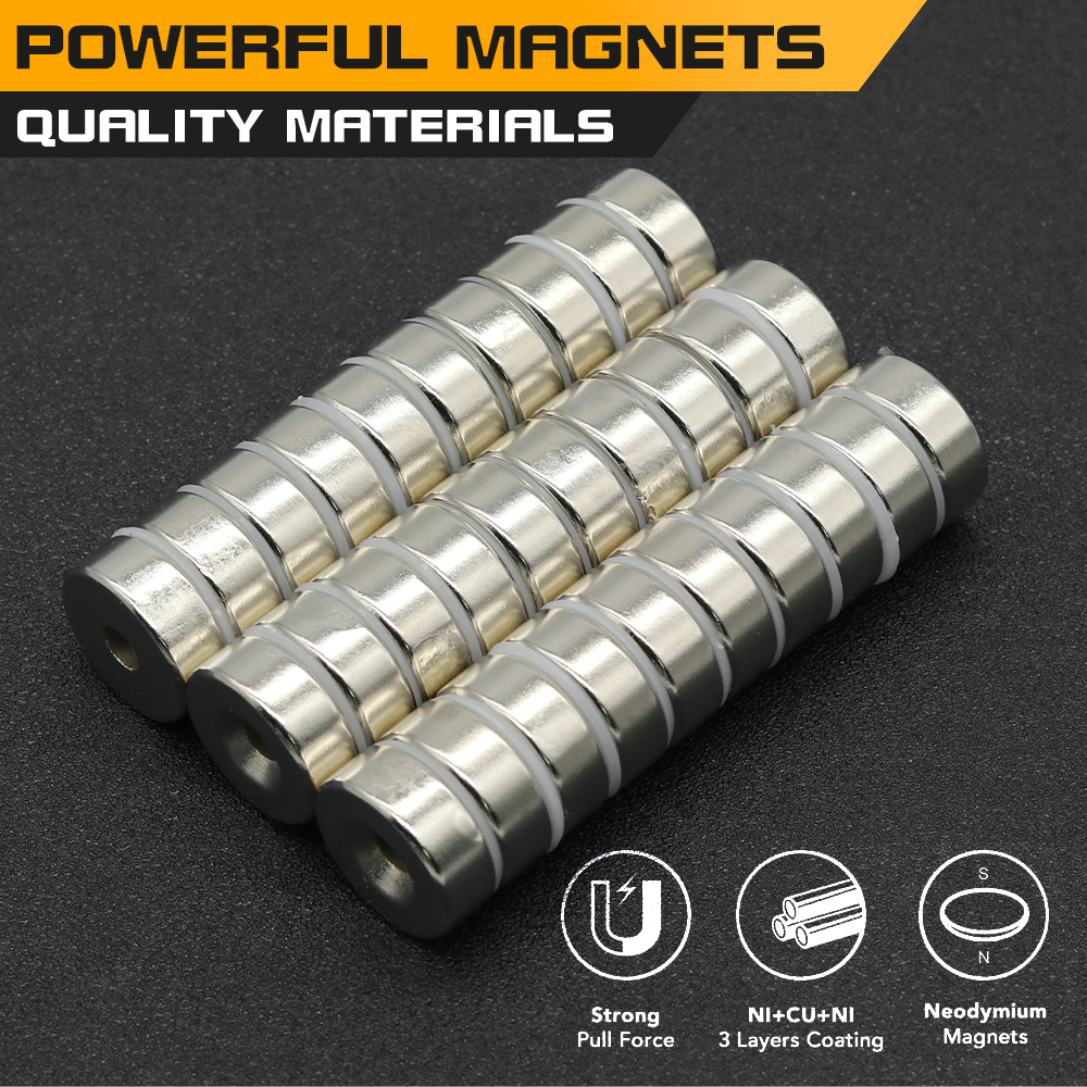 25 x 10-6mm sterk rund magnet med skrog til kjøleskapsmagneter, gjør-det-selv håndverk, vitenskapsprosjekter, kontor, tavle, verksted