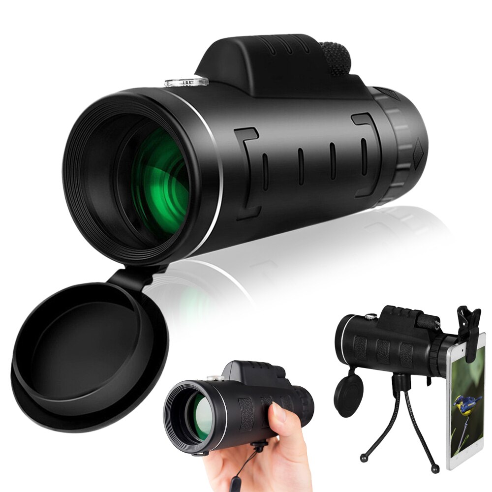 40X60 High Power Monocular Telescope for Bird Watching with Compass Smartphone Adapter and Tripod for Bird Watching Camping