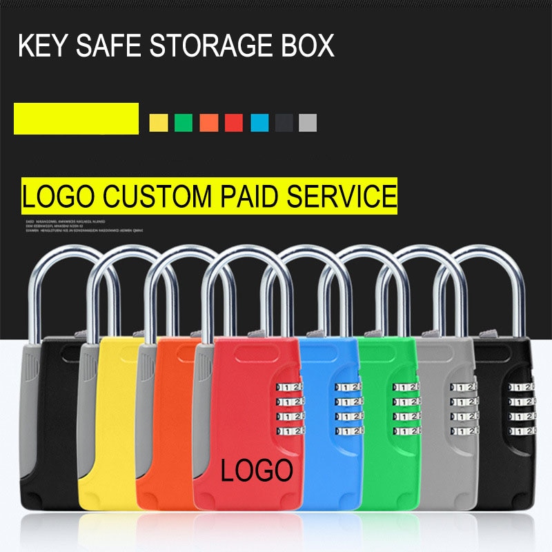 Mini Key Safe Box 4-Digital Password Lock Mini Safes Metal Lock For Car Home Decoration Company Office