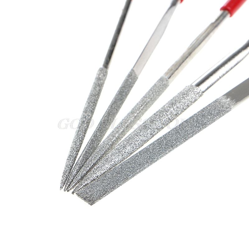 Kit de limas de aguja para tallado de joyería, herramienta de artesanía de madera, piedra de vidrio, diamante, 5 uds., ,