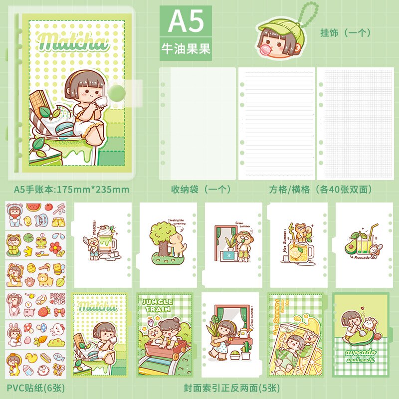 Spiral Notebook-Lined Journal with Hardcover,PVC Cover with Waterproof, A5A6 Notebook with Premium Paper,Exquisite Inner Pocket: green