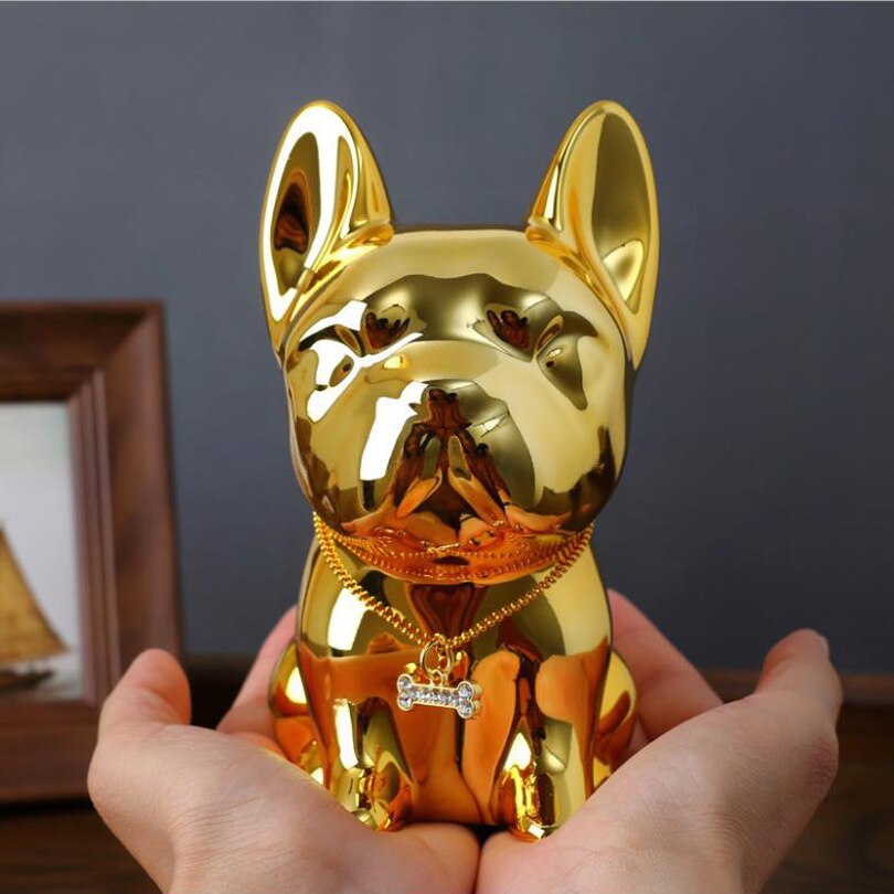 Coffre-fort discret, coffret en résine bouledogue tirelire, grande boîte à pièces pour pièces de monnaie, maison mignon, chiot, pour enfants
