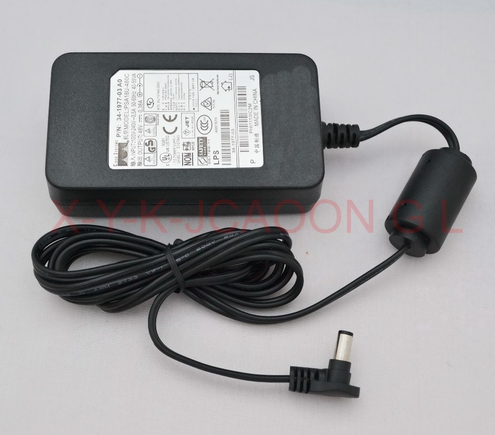 1pcs 48V 0.38A Original Adapter AC Power Supply for cisco CP-PWR-CUBE-3 PSA18U-480 341-0081-02