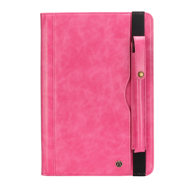 Étui pour samsung Galaxy Tab S4 10.5 SM-T830 T835 T837 en cuir PU avec tablette antichoc porte-crayons + Film + stylo: Rose Red