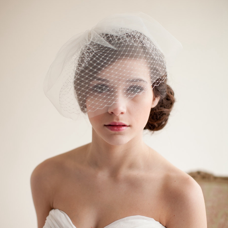 Europese Stijl Bruids Sluier Vintage Vogelkooi Sluier Zachte Netto Korte Bridal Veil Voor Trouwjurken