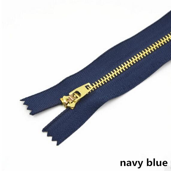 5 pièces 3 # fermeture à glissière en métal 13cm serrure automatique fermeture à glissière pour pantalon veste poche jean sac bricolage couture Zips vêtement accessoires A4-17: navy blue