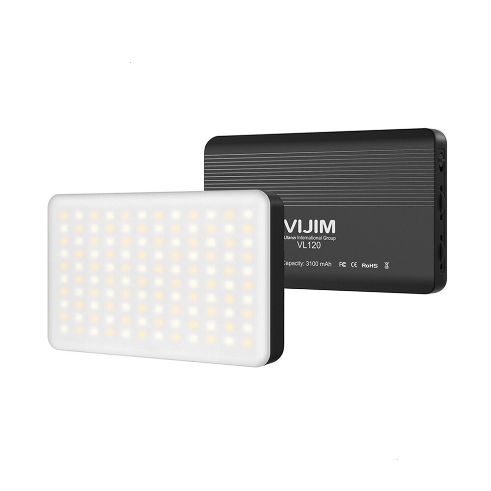 Ulanzi VIJIM VL120 3200K-6500K LED Video Light Rechargable RGB Effect Soft Fill Light 6 Color Gel DSLR Camera Photo Lighting