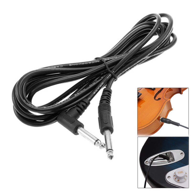 1/4 Inch Cable Guitar Cable 10 Ft Straight to Right Angle 6.5mm Cord Adapter Amplifier Shielded Bass Guitar Instrument Cable