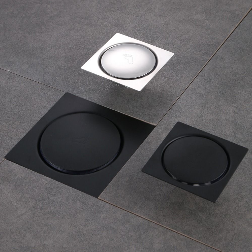 Afneembare vierkante doucheafvoer perstype waterdichte vloer haarvanger rubberen pakking betegelde inzet badkamerafvoerplug