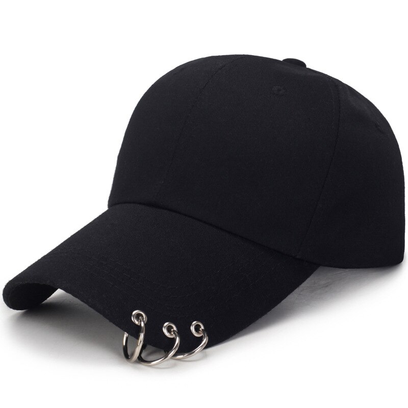 1 pièces chapeau de Baseball réglable de avec anneau Sports de plein air casquette de soleil pour les femmes hommes chapeaux de: black