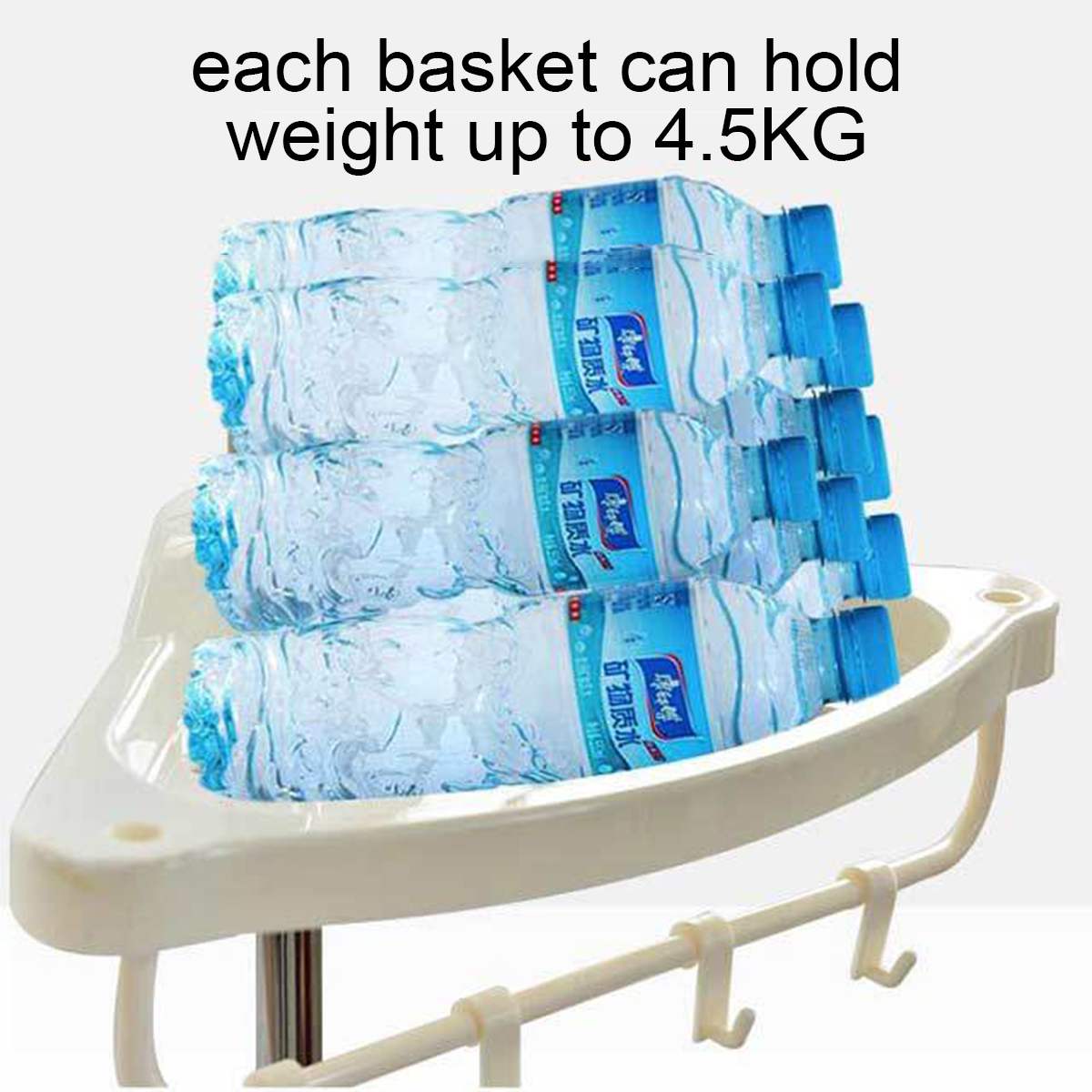 Estante para baño, esquinero de ducha de 5 niveles, estante de ducha firme, acero inoxidable escalable, baño, cocina, sin perforación