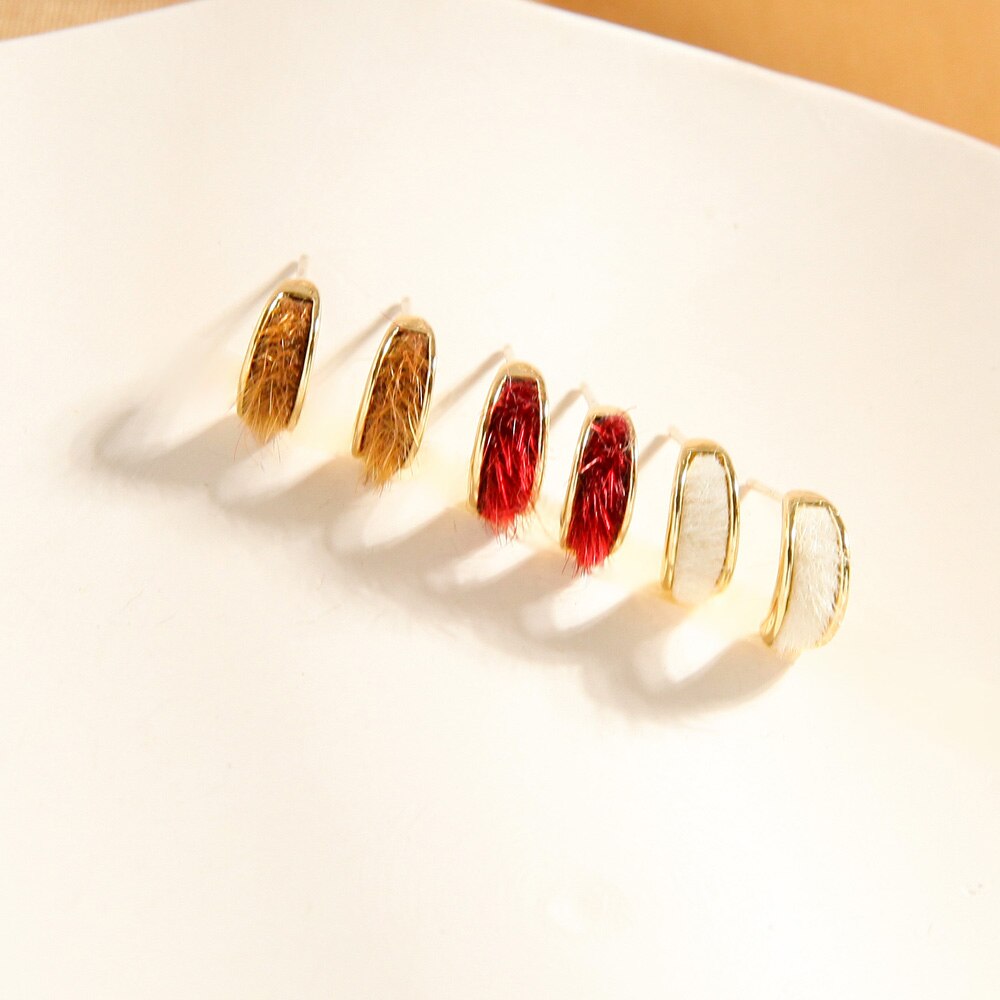 Gold Color Metal sheets Ear Stud Earrings Crystal Chain Tassel Pendant Small Simple Earring Jewelry For Women Factory