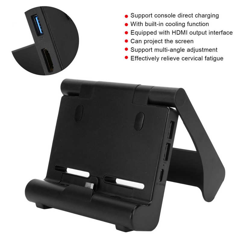 Réglage multi-angle Dissipation thermique Dock de charge Console de jeu chargeur Station de Base Hub adapté pour Nintendo Switch