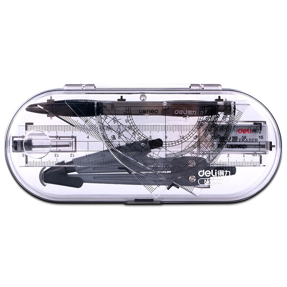 8 pcs/set Protractor Drawing Triangle Eraser Compasses Set Math Eraser Ruler For Students School Supplies