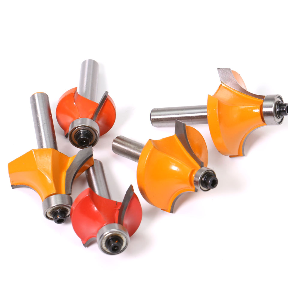 1pc 8mm Shank Round-Over Router Bits for wood Woodworking Tool 2 flute endmill with bearing milling cutter Corner Round Over Bit