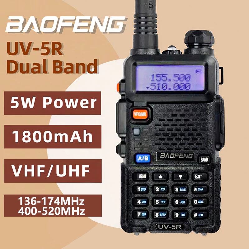Baofeng uv 5r walkie talkie 5w 8w de alta potência banda dupla presunto rádio em dois sentidos vhf uhf rádio fm transceptor portátil caça 16km
