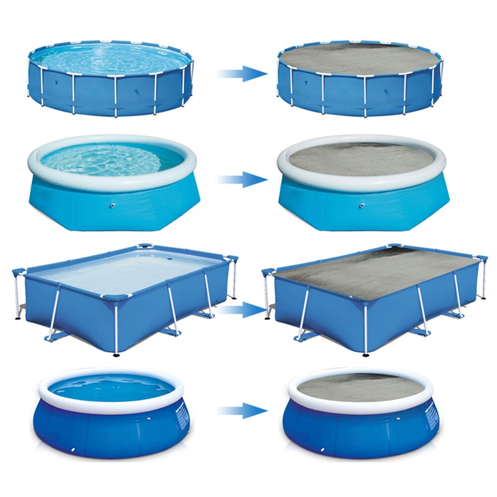 Swimming Pool Solar Cover Ground Pool Rectangular Blanket For Swimming Pool Waterproof Rainproof Dust Cover Anti Sunburn