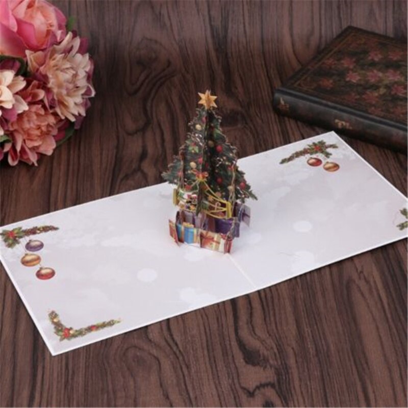 3D Santa Tree Cards Marry Christmas Greeting Cards Party Invitations Year Greeting Card Anniversary Postcard