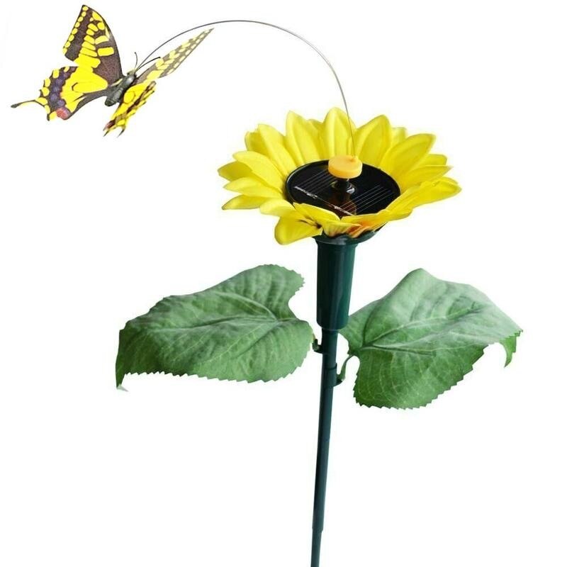 1 stk solar kolibri simulering solsikke sommerfugl potteplante ornamenter kolibri sol til haven indretning gård hummin  f1 v 7