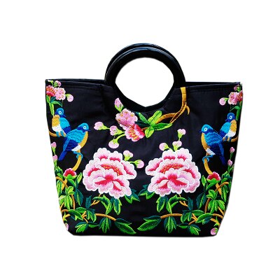 Vintage Borduurwerk Vrouwen Reiziger Handtassen! Mooie Bloemen Geborduurde Lady Casual Totes Top Veelzijdige Canvas Dag Koppelingen Tassen