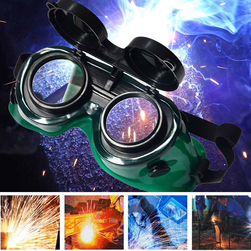 Brazing Accessories Two Layers Safety Lenses Flip-Up Goggles Cutting Industrial Welding Glasses Durable Eyes Protection