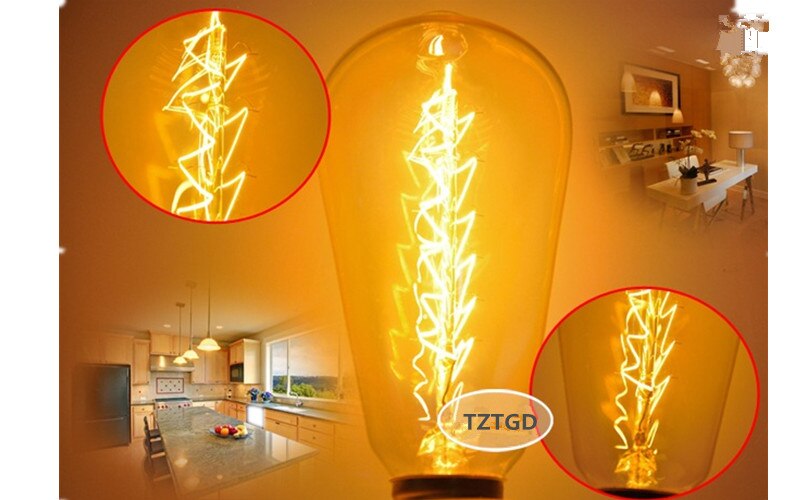 Bombilla Edison E27, 40W, 60W, 220V, A60, BT53, ST64, A19, T45, ST48, ampolla de luz incandescente, lámpara Vintage para decoración de Navidad