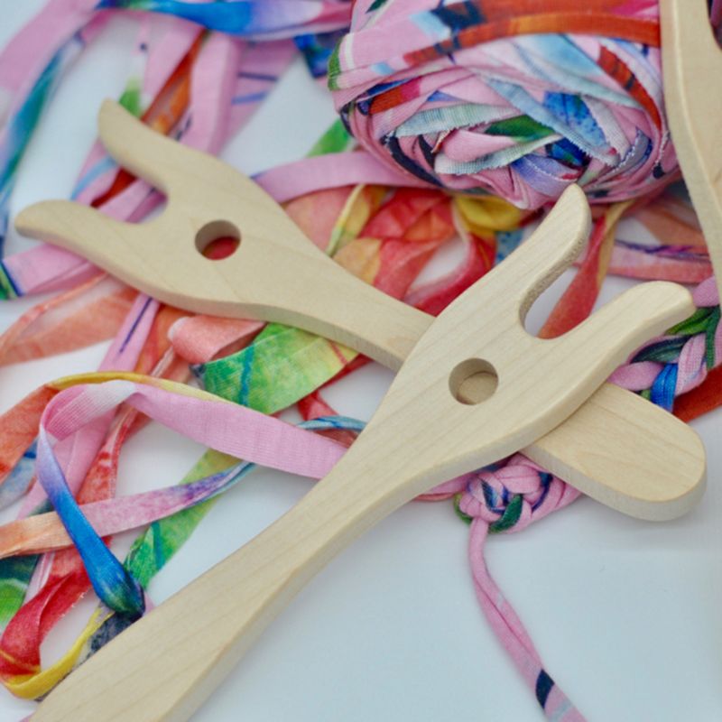 2 Stks/set Handgemaakte Breien Tool Houten Vork Vorm Hand Loom Craft Kids Diy Armband Ketting Weven Braider Accessoires