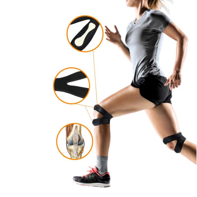 1 stk trykbelagt knæ wrap ærme støtte bandage pad elastiske seler knæ hul knæpude sikkerhed basketball tennis cykling