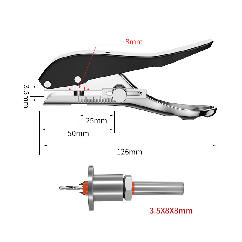 Holz bearbeitung 8mm manuelle Kanten Band Locher Zange einstellen mit Grenze Senker Bohrer PVC Abs Öffner Nagel See Maskierung zange Werkzeuge: Weiß