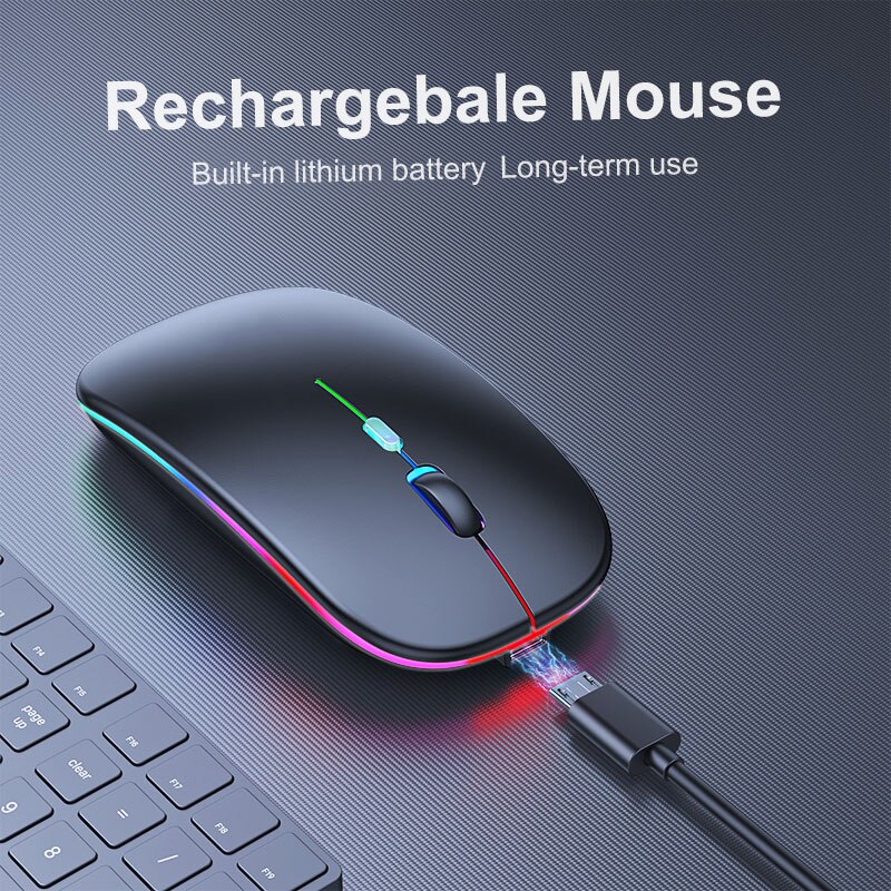 Bezprzewodowa mysz z Bluetooth RGB akumulator Silent Mause 2.4G ergonomiczne myszy do gier myszka komputerowa dla gracza Laptop akcesoria PC