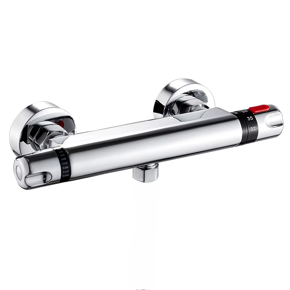 Bathroom Thermostatic Shower Mixing Valves Wall Mount 38℃ Constant Temperature Control Shower Cold Water Mixer Faucet Valve: Yellow