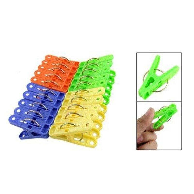 20Pcs Multicolor Plastic Clothes Dry Laundry Large Grip Washing Line Pegs Clips