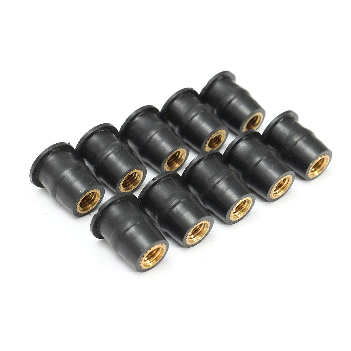 10x M5 5mm Metric Rubber Well Nuts Windscreen Fairing Cowl