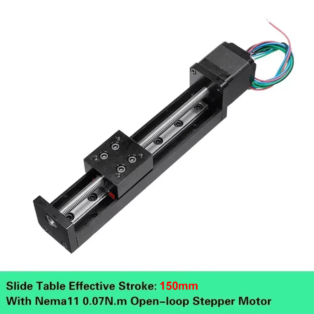 XYZ Axis Motorized Slide Table T-type Linear Guide Rail Stage CNC Mini Sliding Table Motor Drive Kit Electric Linear locking: Orange