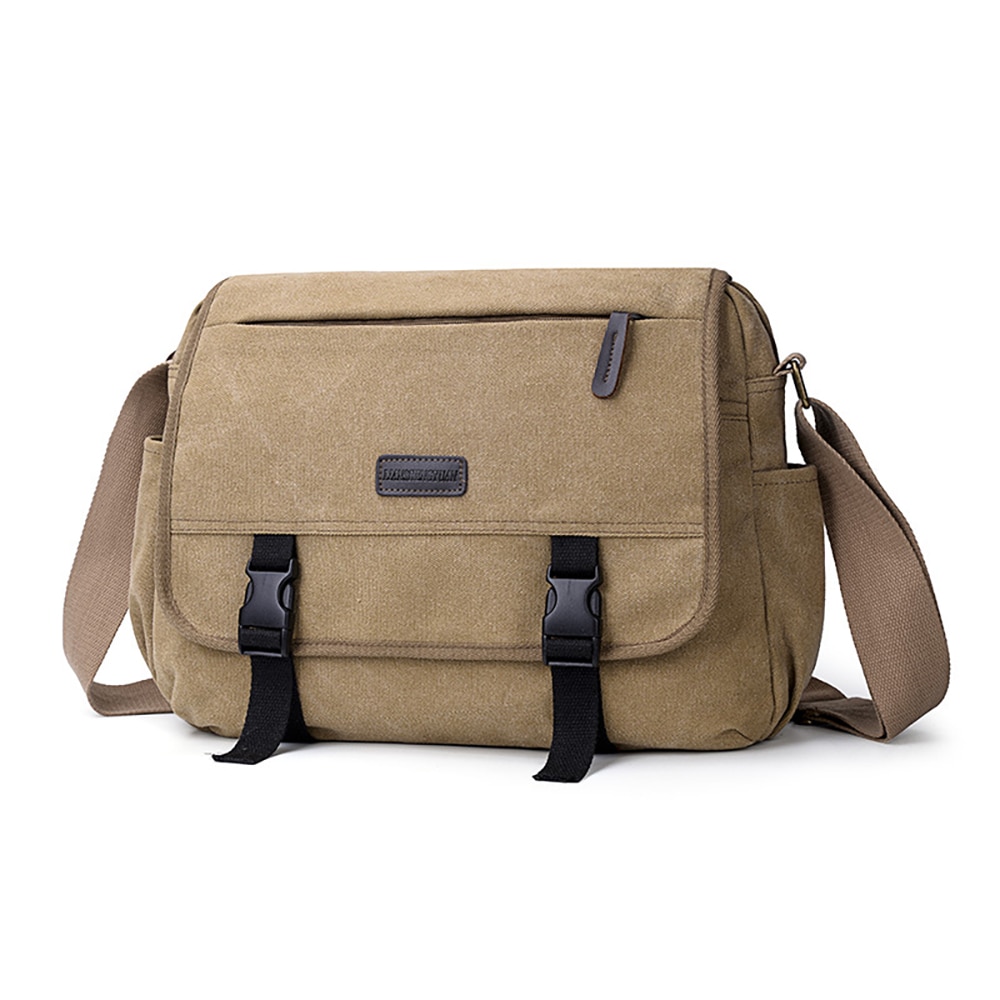 Heren grote messenger schoudertas vintage canvas aktetas crossbody dagtas satchel aktetas voor school/zakelijk/vrouwen/mannen