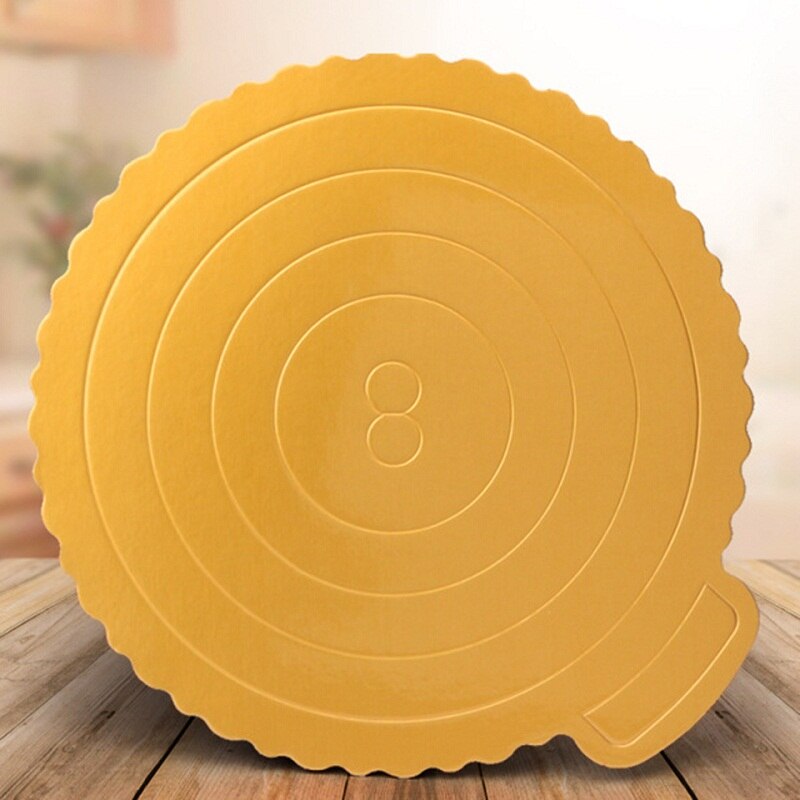 Transhome Baking Tools For Cakes 5 Pcs/set Cake Board Round Gold Cardboard Tray Cupcake Dessert Displays Tray Birthday Cake Tray: 5 Pcs   8 inch