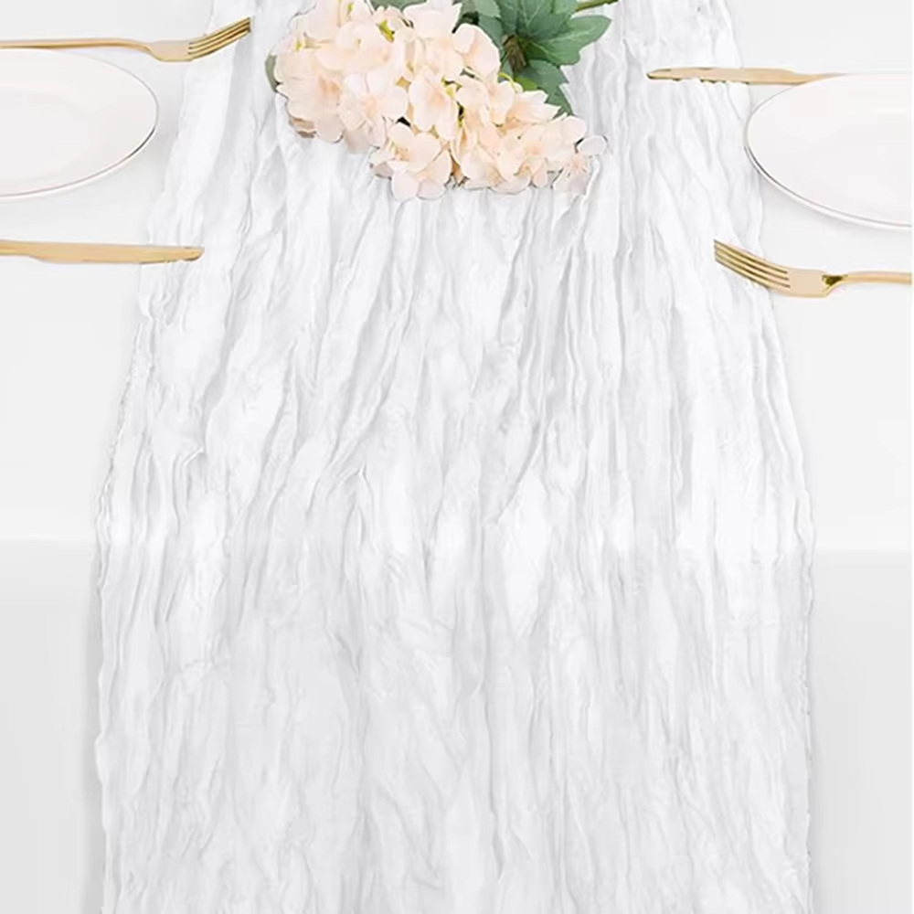 Vinröd bordslöpare ostduk gasväv rustik bohemisk ostduk bordslöpare bröllop möhippa födelsedagsfestdekorationer: 30*220cm / Marinblå