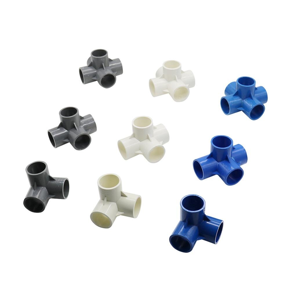2 Pcs 20mm PVC Stereo Connector PVC Three-Way Four-Way Five-Way Plastic Water Supply Pipe Fittings Inner Diameter Size 20mm