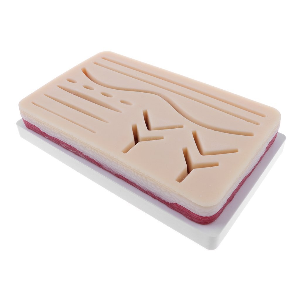 Silicon Human Skin Model Suturing Wound Mat Repeated Practice Training Cushion for School Teaching Tool Suturing Exercise