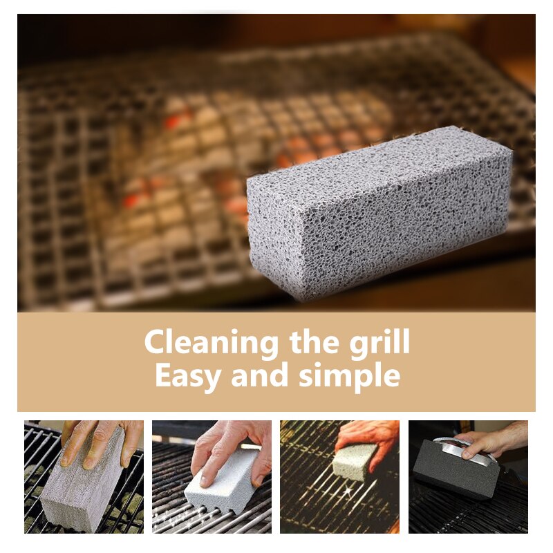 Grill Griddle Cleaning Brick Block Ecological Grill Cleaning Brick De-Scaling Cleaning Stone for Removing Stains BBQ Accessories