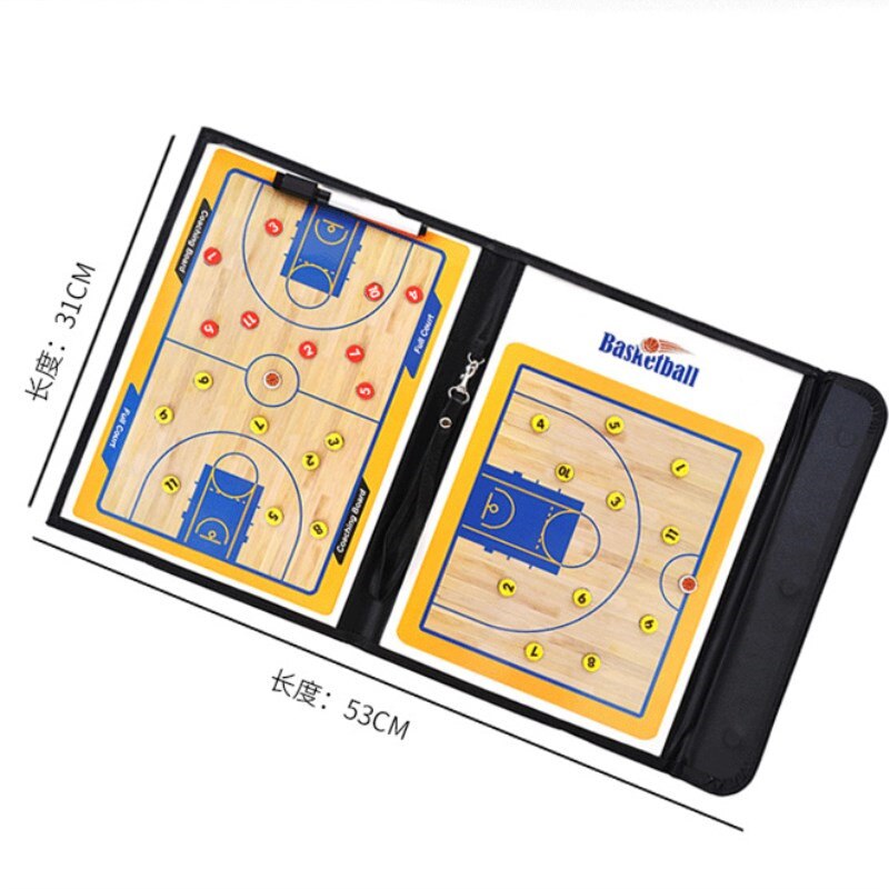 Basketball Coaching Board Folding Strategy Teaching Clipboard Coach Plate Book With Dry Erase Marker Pen Magnetic Tactics Kit