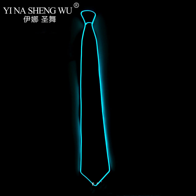 Men Glowing Tie EL Wire Neon LED Luminous Tie Glasses Cosplay Party Haloween Christmas Luminous Light Up DJ Bar Club Stage Prop: Silver