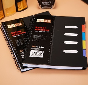 A6 A5 B6 Spiral Classified NoteBook Loose-leaf Bussiness Note book Student Graffiti Book Office School Supplies