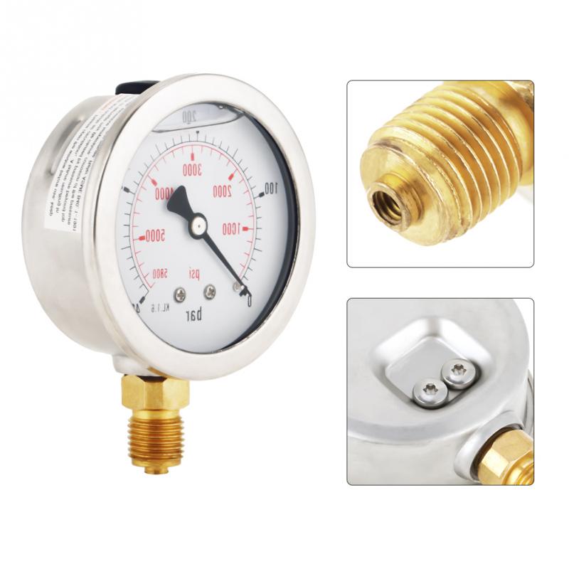 0-400BAR 0-5800PSI G1/4 63mm Dial Metal hidráulico medidor de presión herramienta de medición de presión