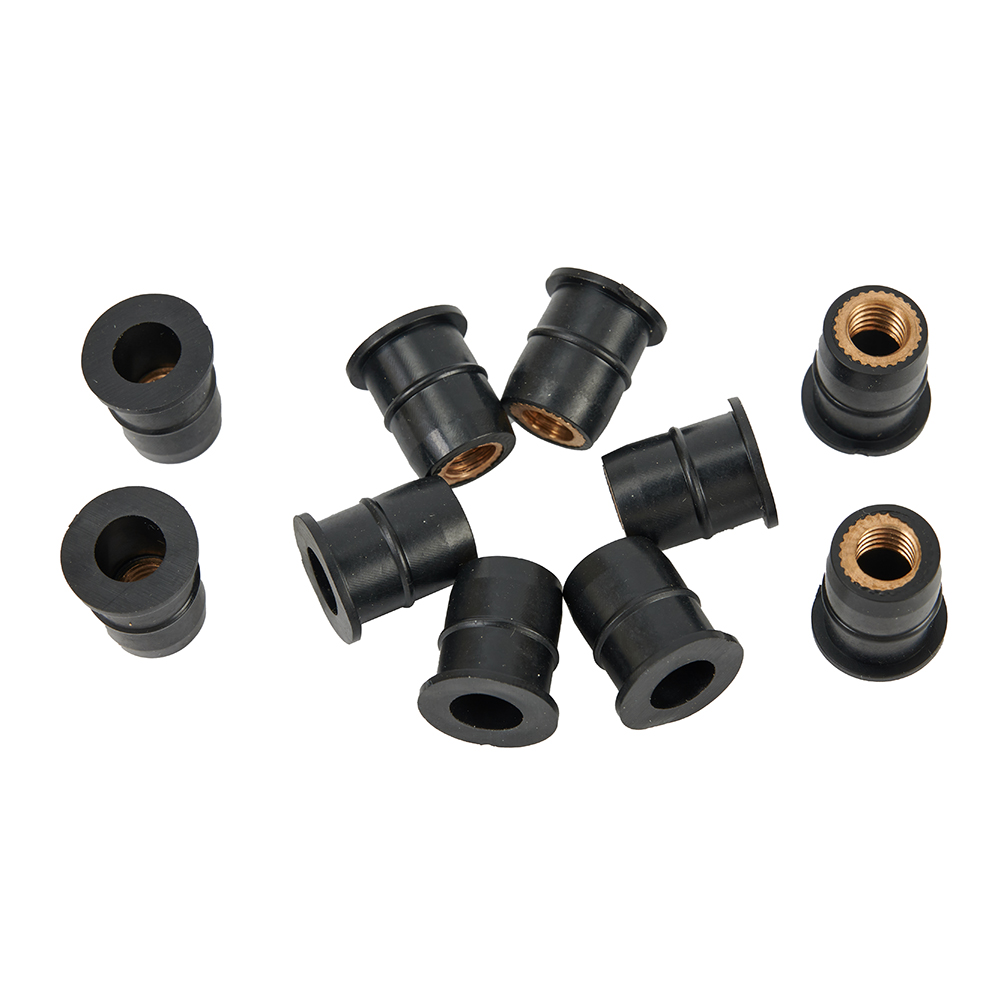 10Stck Universal- Gummi Muttern 6mm M6 Neopren Muttern Dämpfer Tafel Befestigung Motorrad Windschutzscheibe Gummi Niet murmeln mit Zubehör