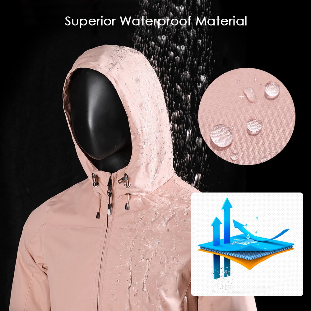 Women Mountain Waterproof Shell Jacket Ski Jacket Windproof Jacket Winter Warm Jacket for Camping Hiking Skiing