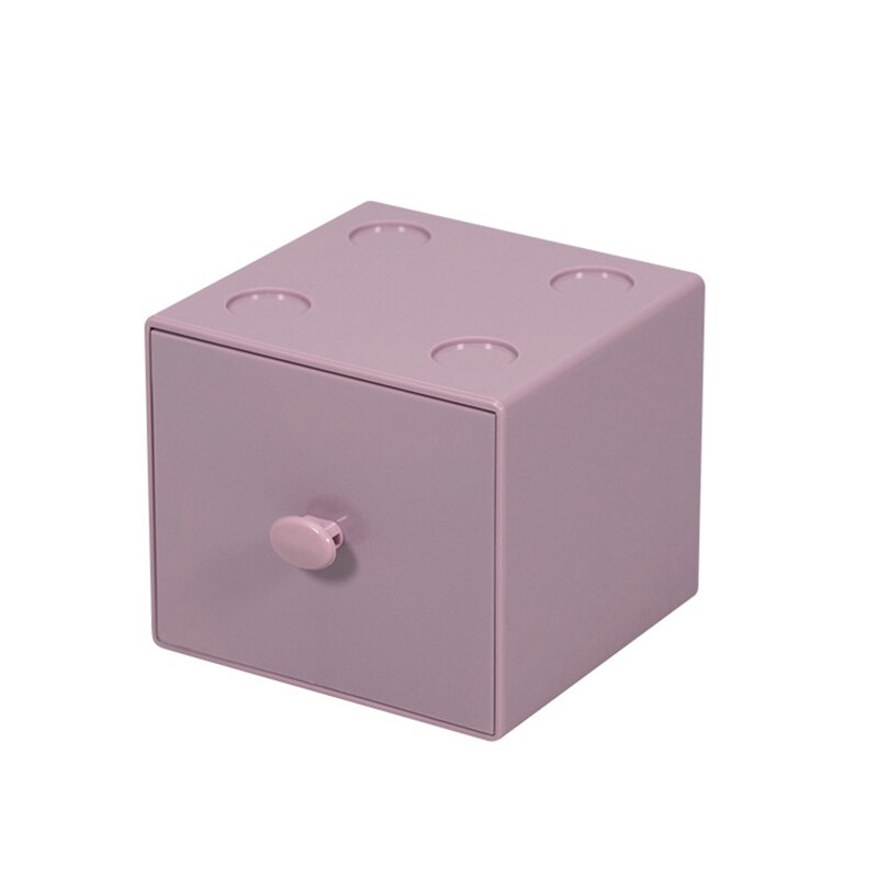 Opslag Lade Bureau Opbergdoos Bestand Puin Rack Cosmetische Kast Thuis Kantoorbenodigdheden Plastic Stapelbaar Snoep Effen Kleur: Paars